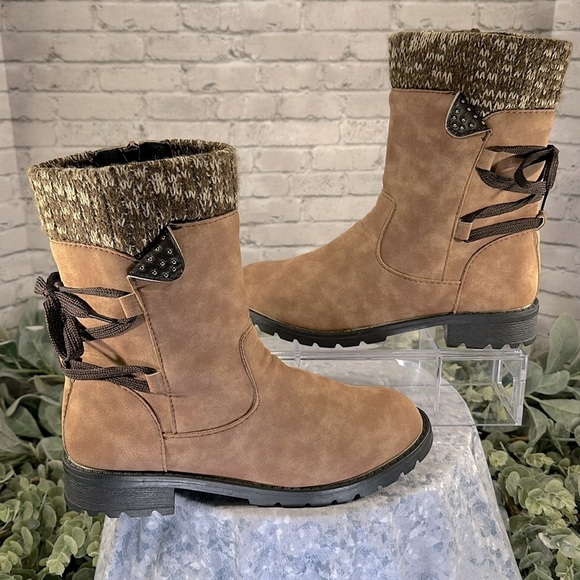 Fashion Retro Light Brown Mid-High Round Toe Zip-up Martin Boots WMS 9M🤎EUC - Picture 6 of 13